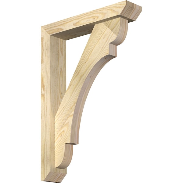Ekena Millwork Olympic Slat Rough Sawn Bracket w/ Offset Brace, Douglas Fir, 4"W x 18"D x 26"H BKT0402X18X26OLY06RDF - main